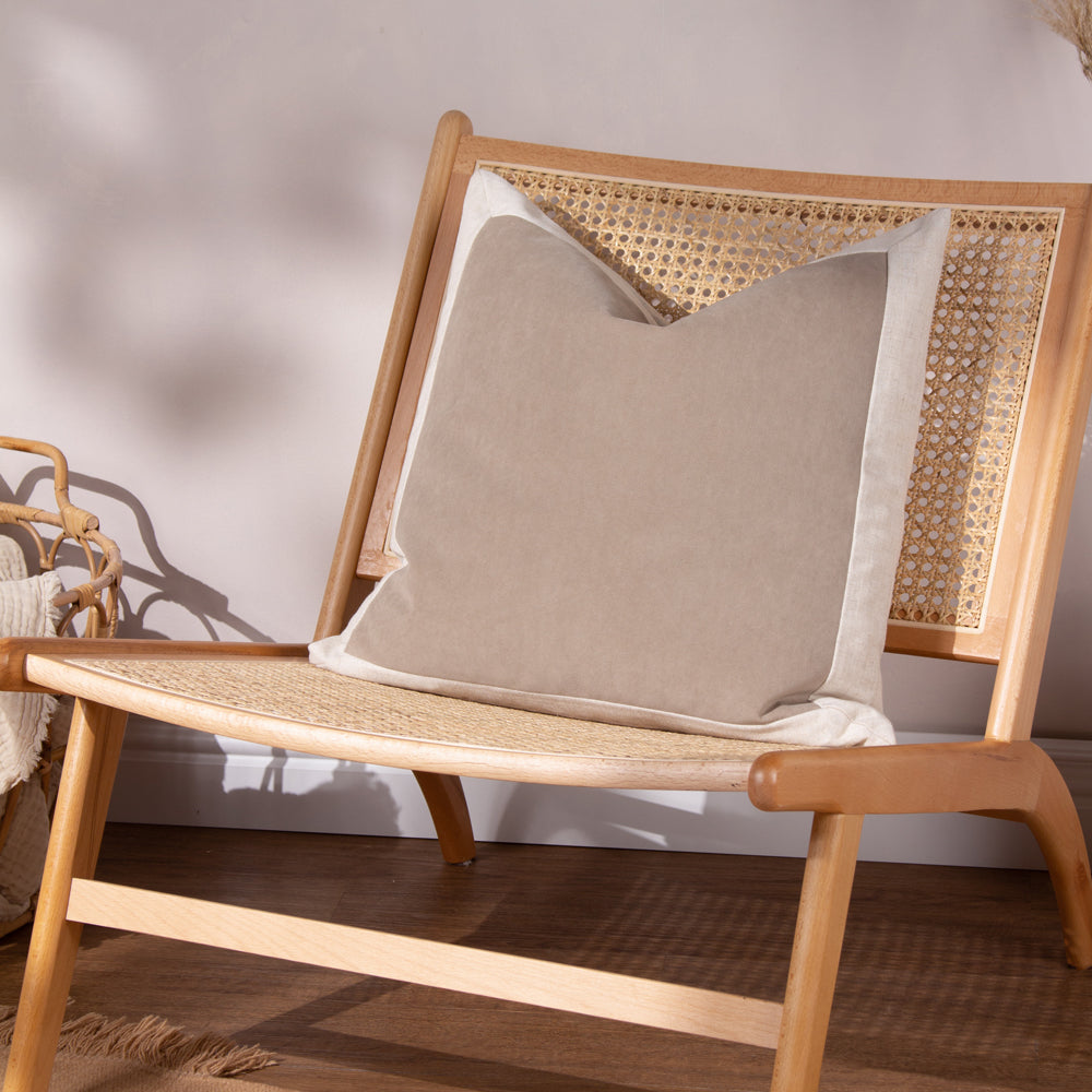 Plain Grey Cushions - Auden Linen Velvet Cushion Cover Doe Yard