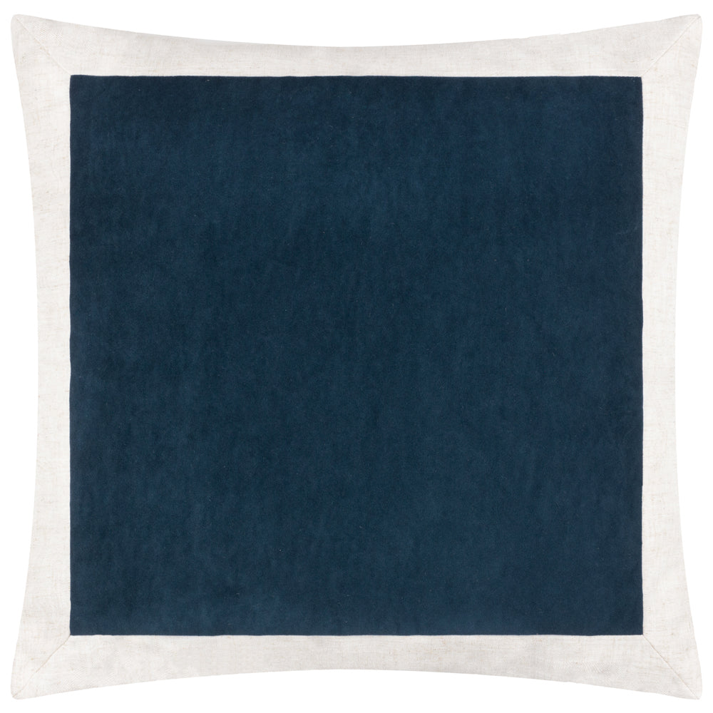 Plain Blue Cushions - Auden Matte Velvet Polyester Filled Cushion Indigo Yard