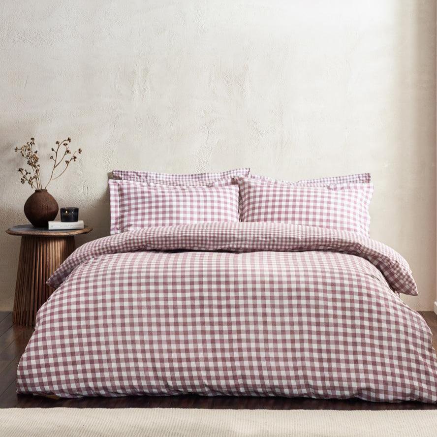 Check Purple Bedding - Barton Check Reversible Duvet Cover Set Berry Yard