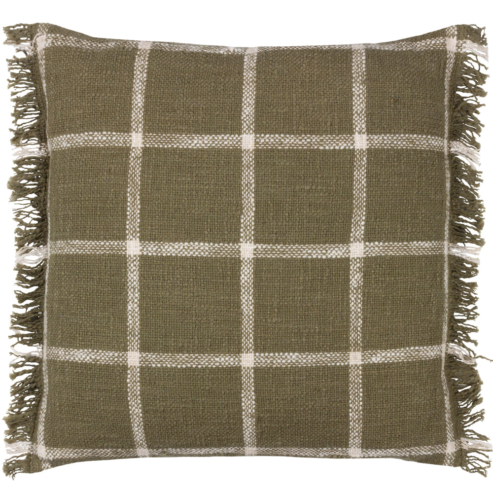 Check Green Cushions - Beni Cushion Cover Moss/Natural Yard