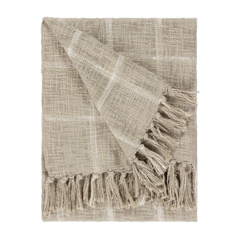 Check Beige Throws - Beni Throw Stone/Natural Yard