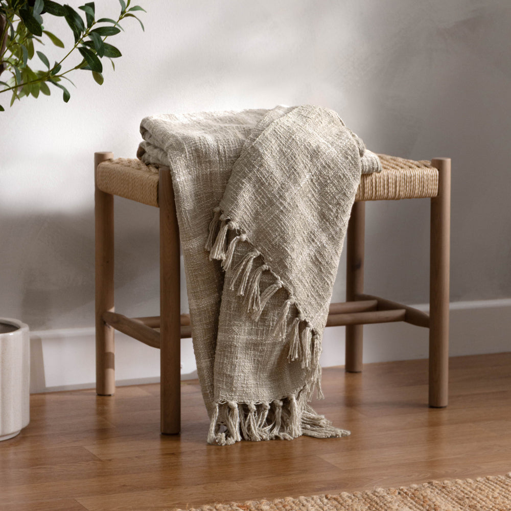 Check Beige Throws - Beni Throw Stone/Natural Yard