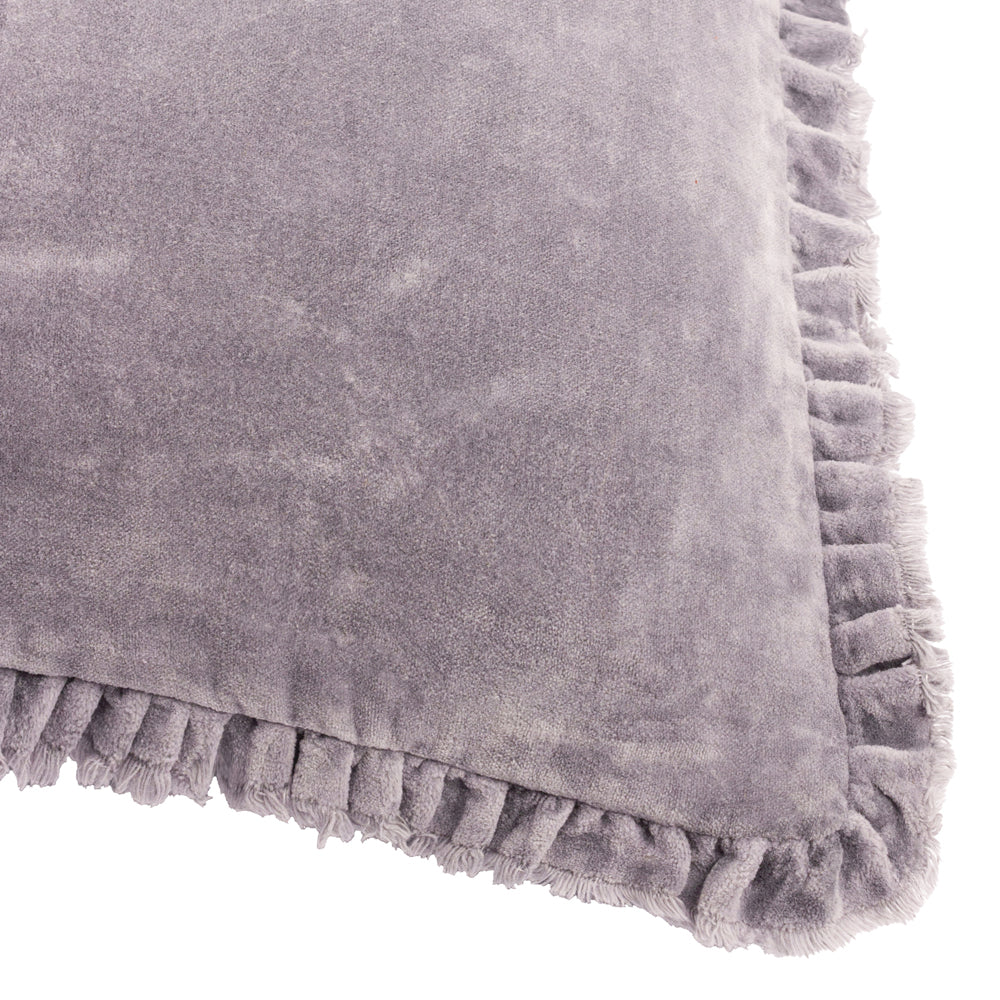Plain Purple Cushions - Bertie Washed Cotton Velvet Polyester Filled Cushion Mauve Yard