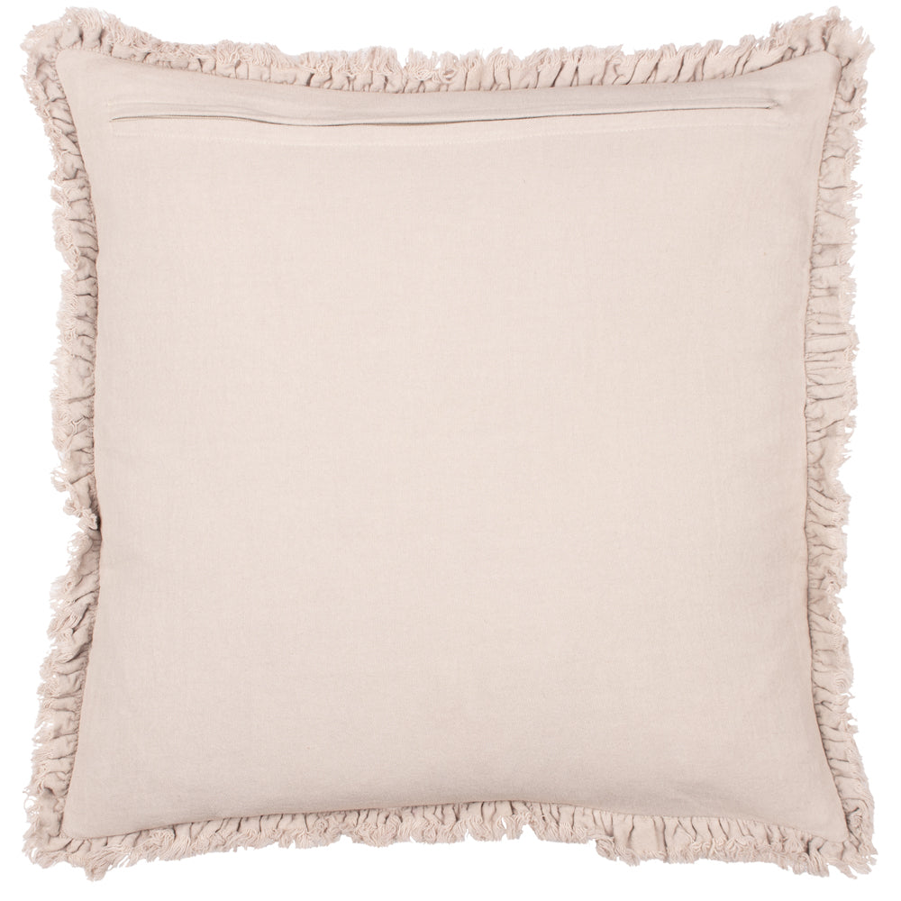 Plain Beige Cushions - Bertie Washed Cotton Velvet Polyester Filled Cushion Natural Yard