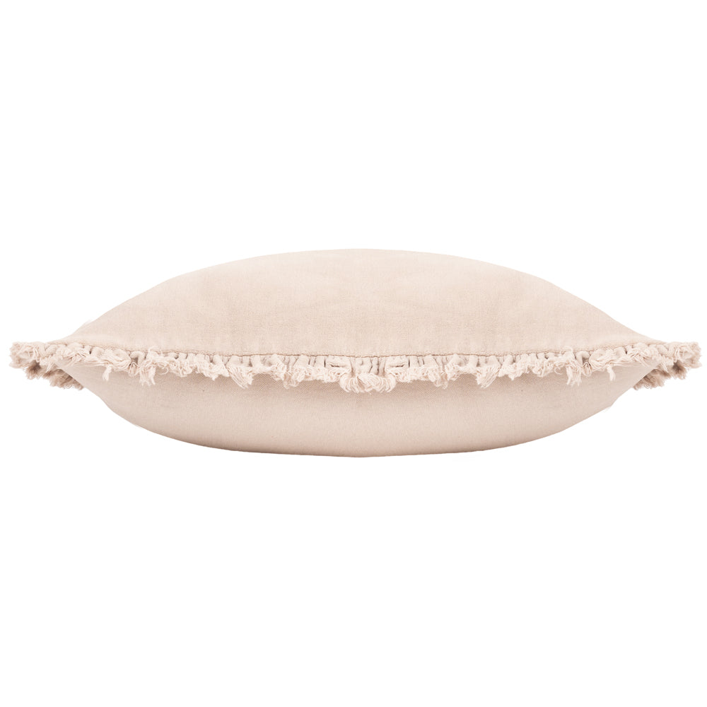Plain Beige Cushions - Bertie Washed Cotton Velvet Polyester Filled Cushion Natural Yard