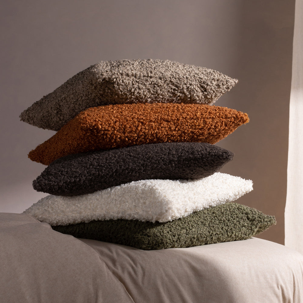 Plain Brown Cushions - Cabu Chunky Boucle Cushion Cover Chocolate Yard