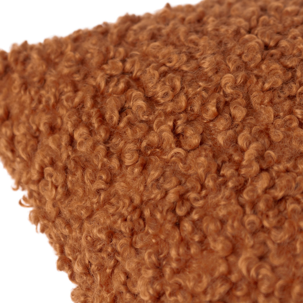 Plain Orange Cushions - Cabu Textured Boucle Cushion Cover Ginger Yard
