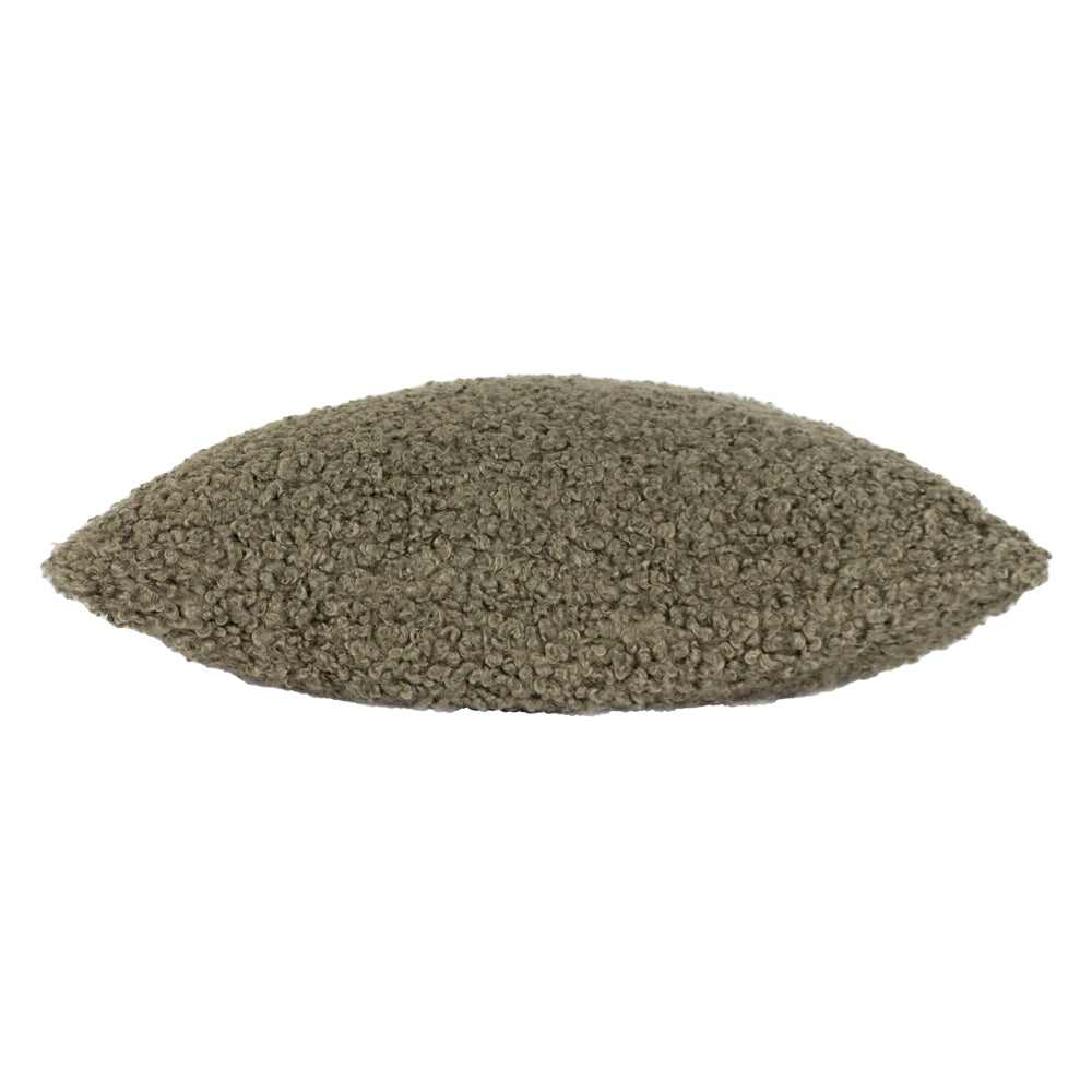 Plain Green Cushions - Cabu Textured Boucle Cushion Cover Khaki Yard