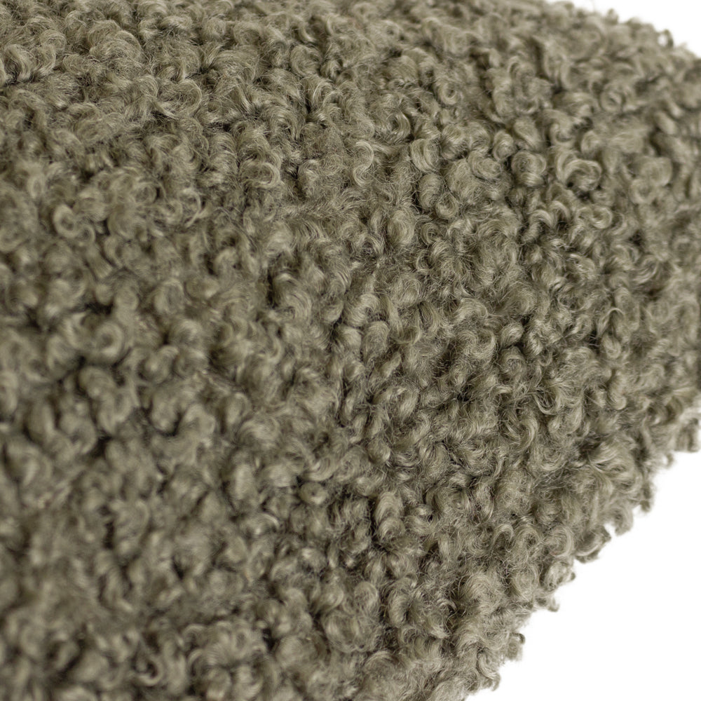 Plain Green Cushions - Cabu Textured Boucle Cushion Cover Khaki Yard