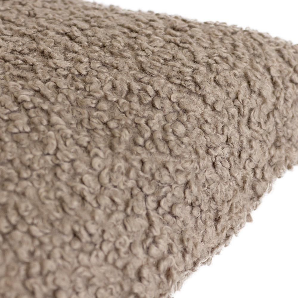 Plain Brown Cushions - Cabu Textured Boucle Cushion Cover Taupe Yard