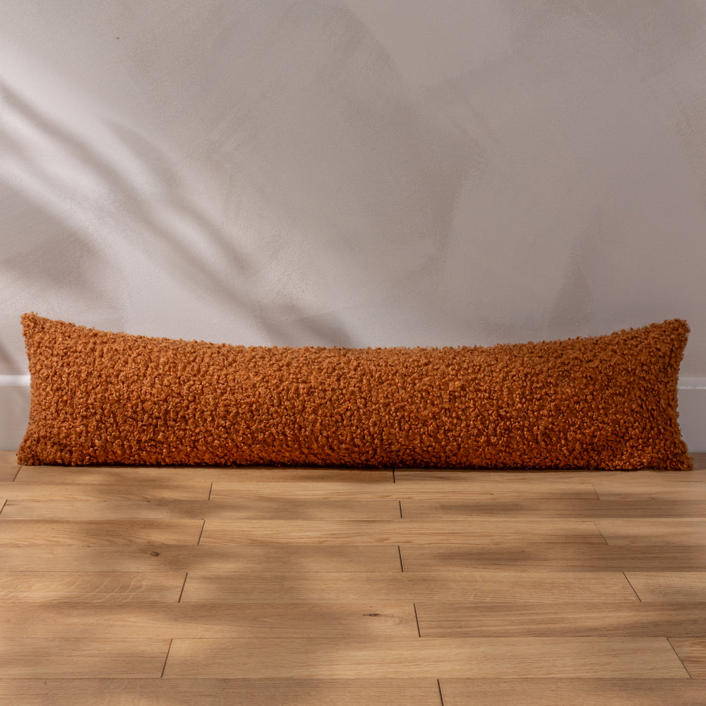 Plain Orange Cushions - Cabu Textured Boucle Draught Excluder Ginger Yard