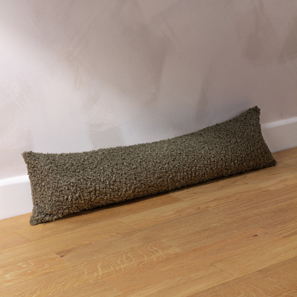 Plain Brown Cushions - Cabu Textured Boucle Draught Excluder Khaki Yard