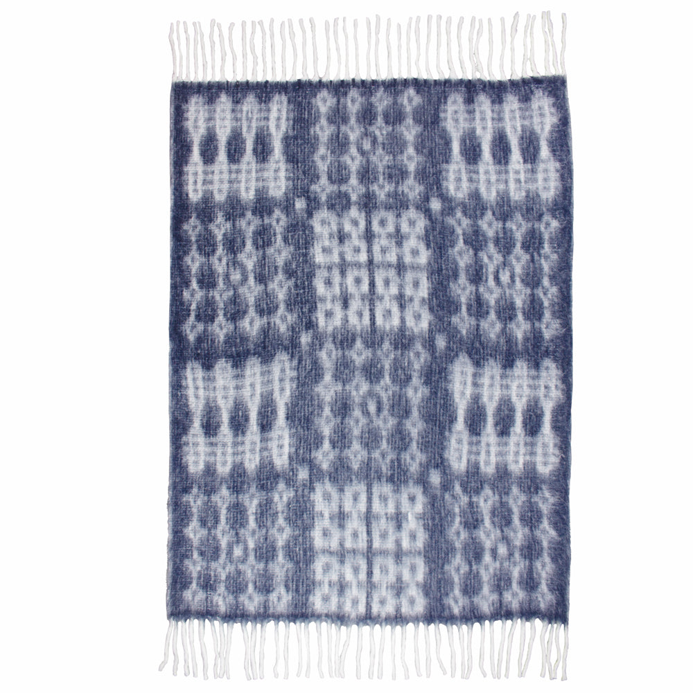 Geometric Blue Throws - Caernarforn Throw Ink Yard