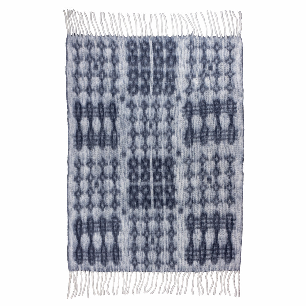 Geometric Blue Throws - Caernarforn Throw Ink Yard