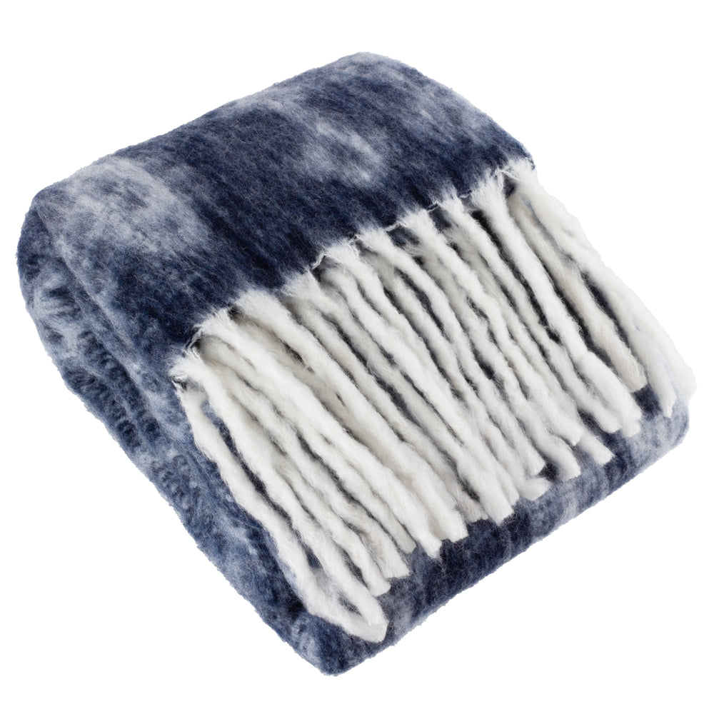 Geometric Blue Throws - Caernarforn Throw Ink Yard