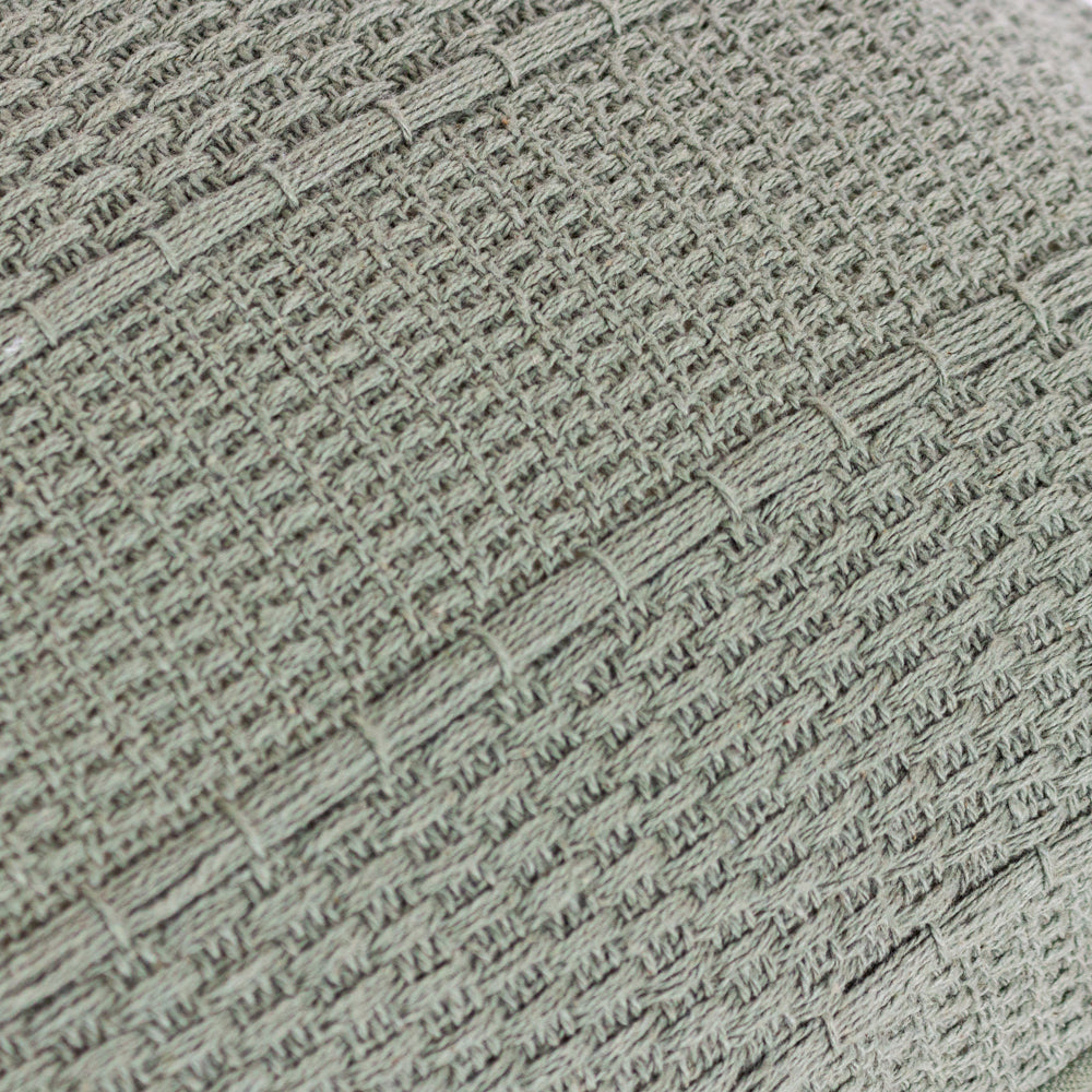 Striped Green Cushions - Caliche Textured Tasselled Cushion Cover Eucalyptus Yard