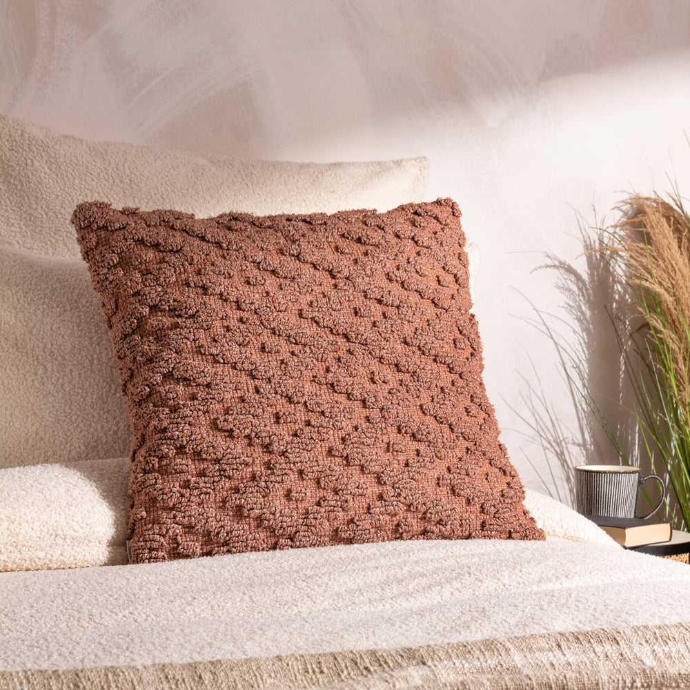 Geometric Red Cushions - Calvay Cushion Cover Baked Earth Yard