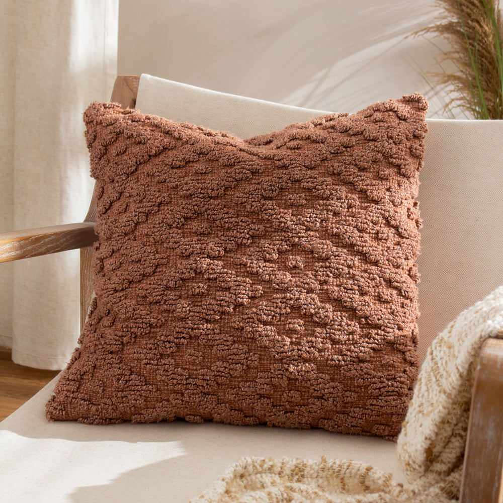 Geometric Red Cushions - Calvay Cushion Cover Baked Earth Yard