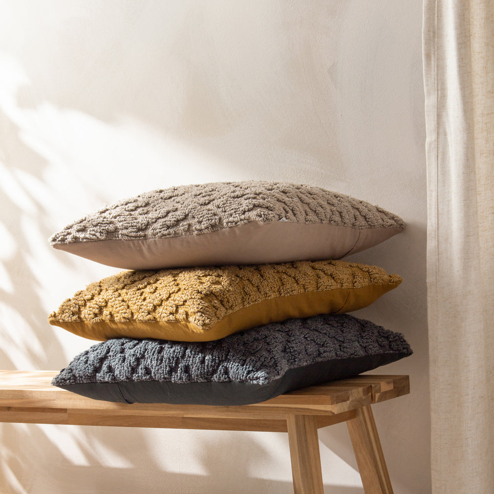 Geometric Beige Cushions - Calvay Cushion Cover Taupe Yard