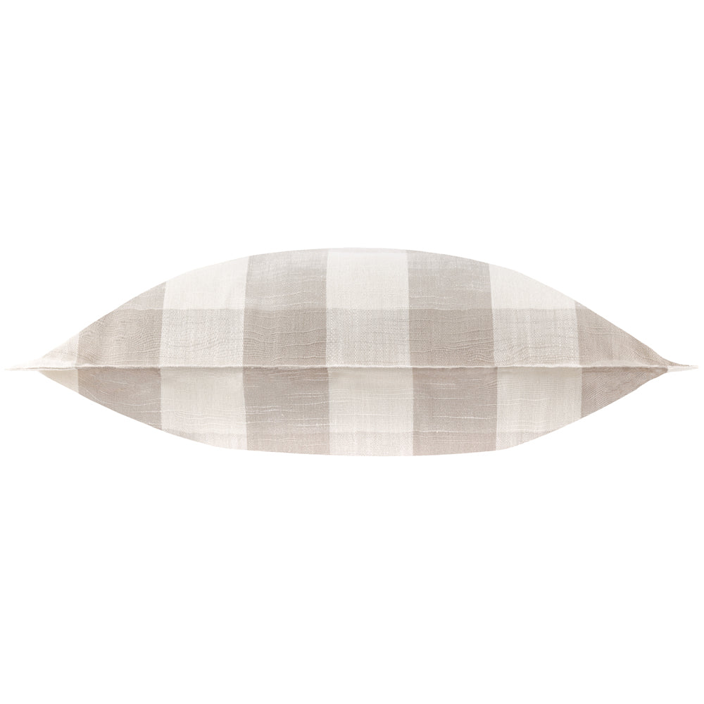 Check Beige Cushions - Chesil Check 100% Cotton Outdoor Polyester Filled Cushion Natural Yard