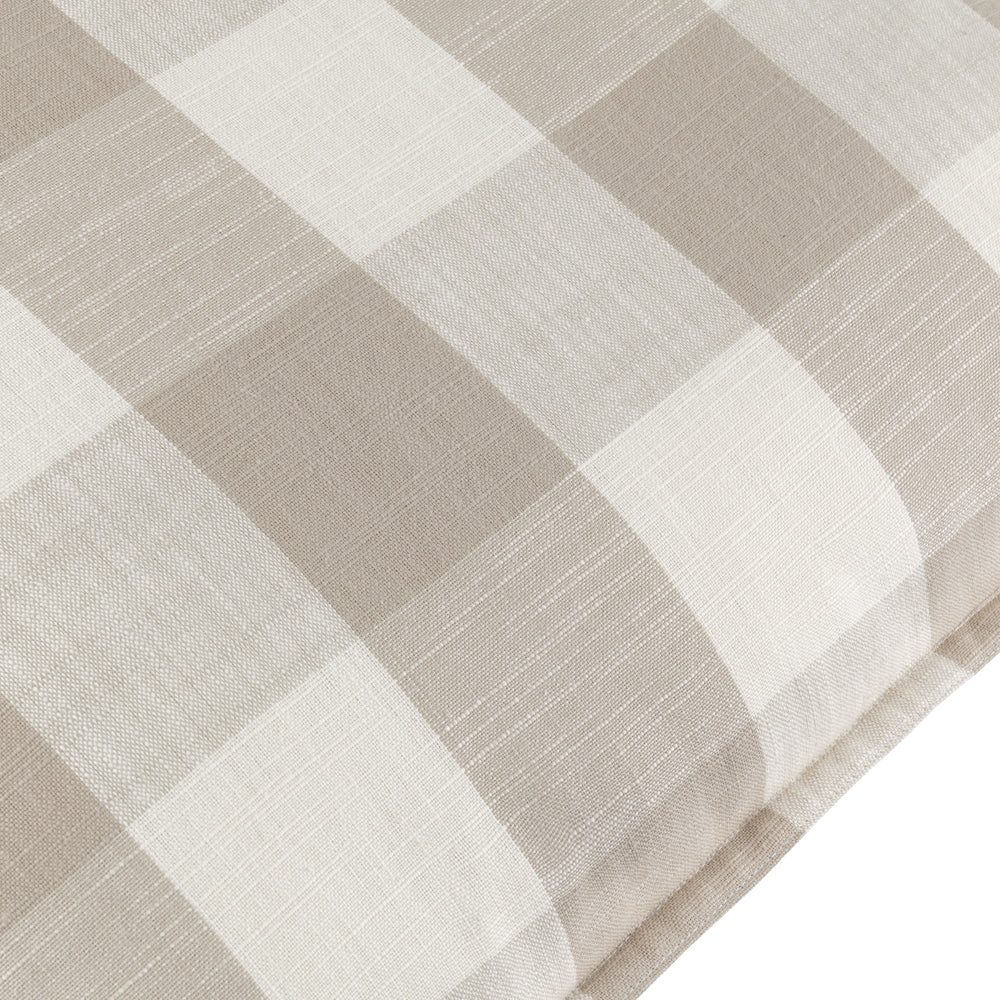 Check Beige Cushions - Chesil Check 100% Cotton Outdoor Polyester Filled Cushion Natural Yard