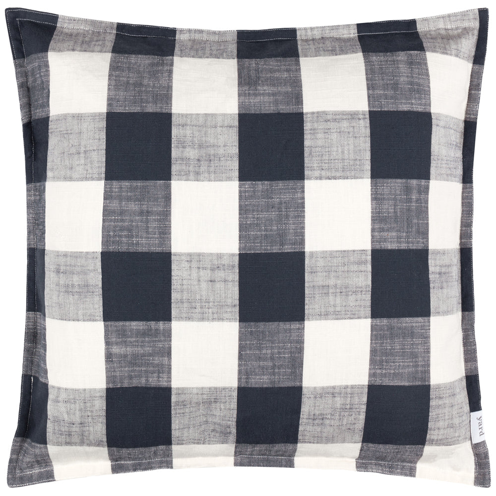 Check Blue Cushions - Chesil Check 100% Cotton Outdoor Polyester Filled Cushion Navy Yard