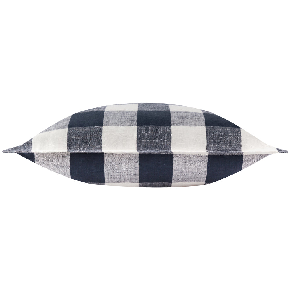 Check Blue Cushions - Chesil Check 100% Cotton Outdoor Polyester Filled Cushion Navy Yard