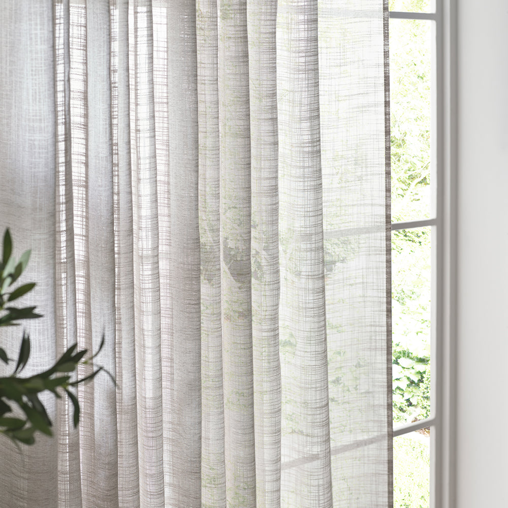Plain Grey Curtains - Cirrus Woven Sheer Curtain Panel Grey Yard