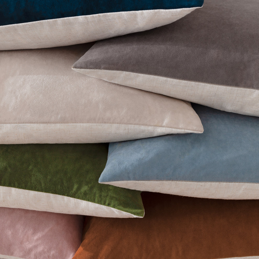Plain Blue Cushions - Darland Velvet Polyester Filled Cushion Indigo Yard