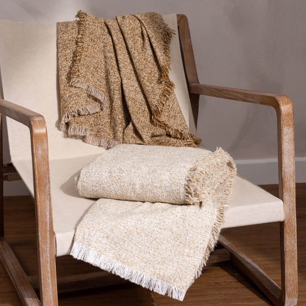 Plain Beige Throws - Doze Throw Biscuit Yard