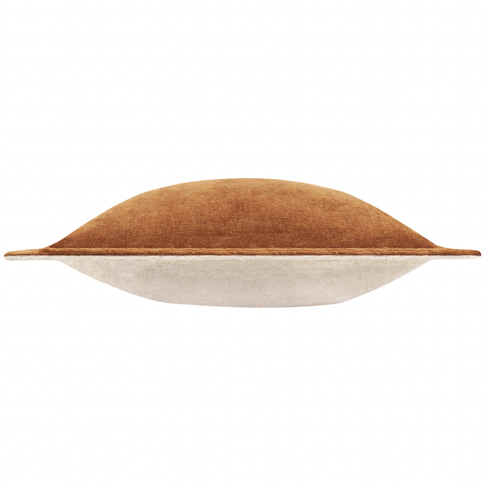 Plain Orange Cushions - Dune Chenille Polyester Filled Cushion Pecan Yard