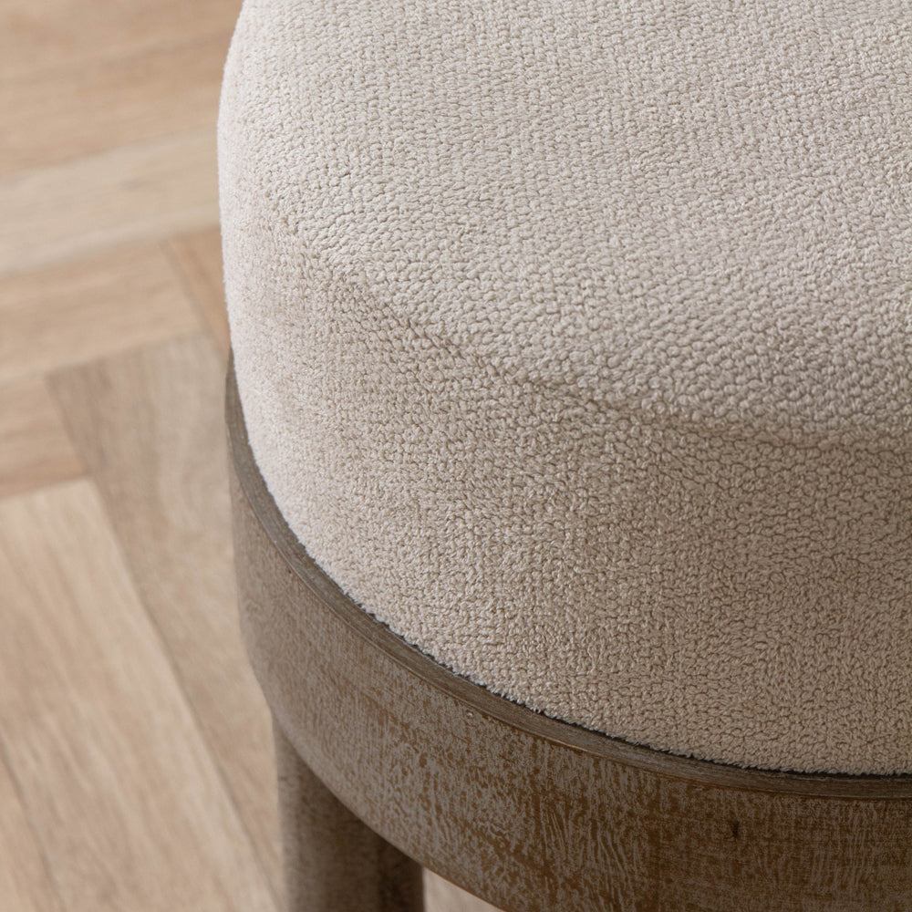 Plain Beige Furniture - Ebbett Wooden Footstool Ecru Yard