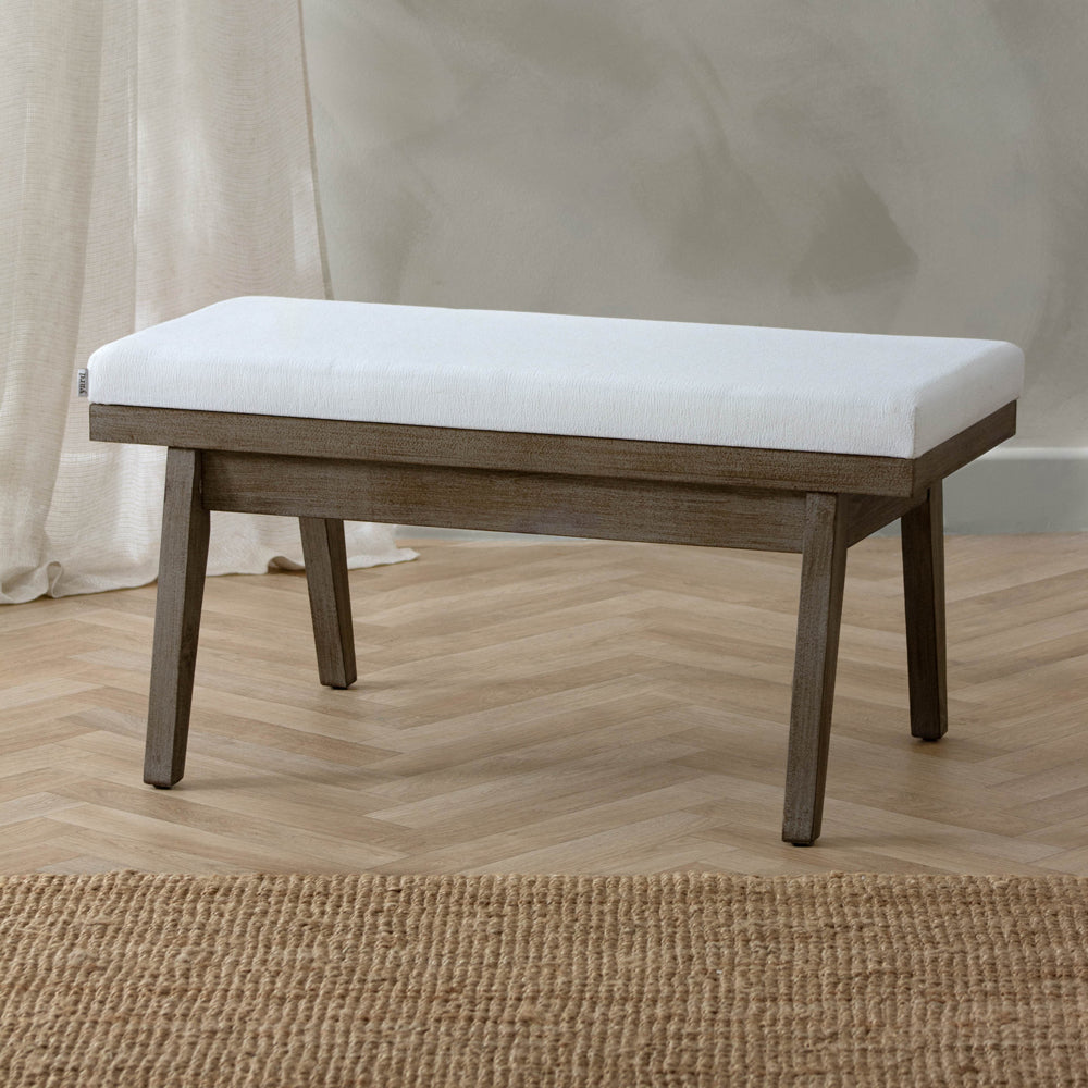 Plain Cream Furniture - Elden Wooden Bench Ecru Yard