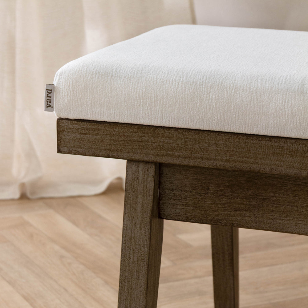 Plain Cream Furniture - Elden Wooden Bench Ecru Yard