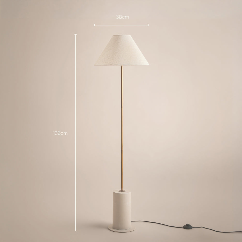 Plain Beige Lighting - Finn Tall Wired Floor Lamp Sandstone Yard