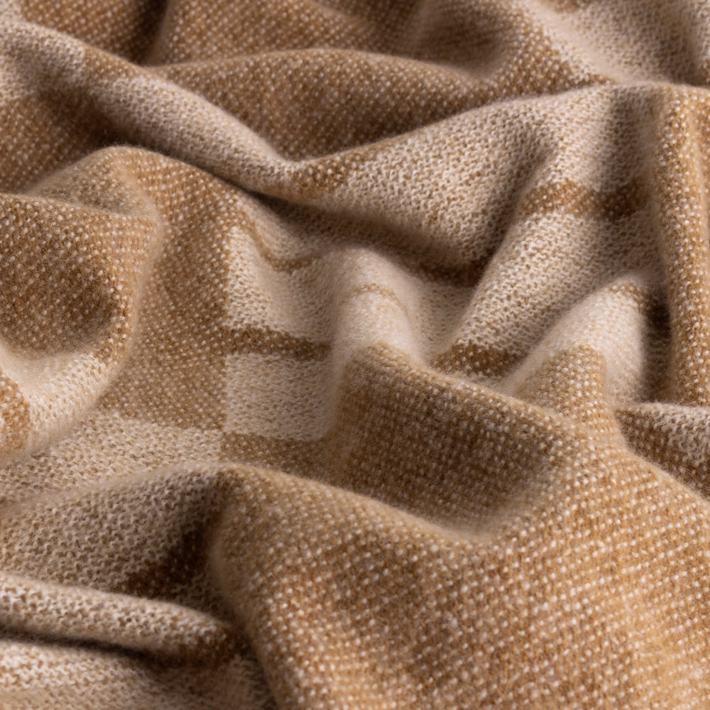 Geometric Beige Throws - Harlech Woven Reversible Throw Biscuit Yard