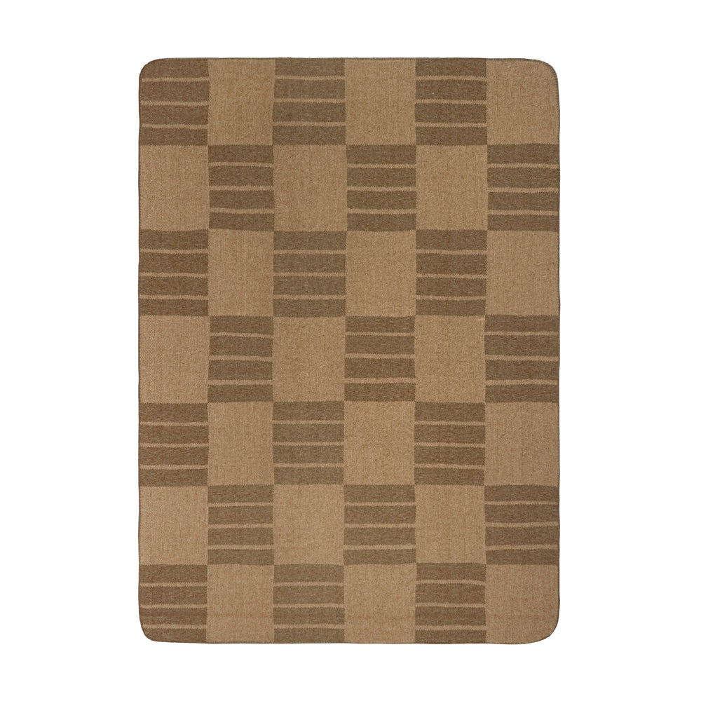 Geometric Brown Throws - Harlech Woven Reversible Throw Brown Yard