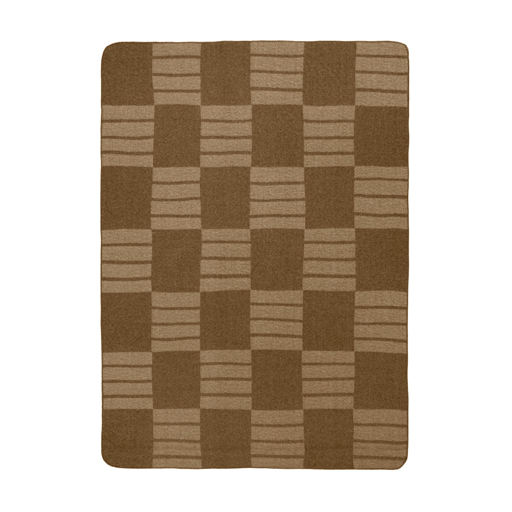 Geometric Brown Throws - Harlech Woven Reversible Throw Brown Yard