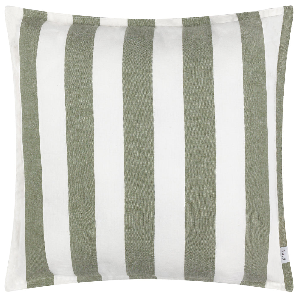 Striped Green Cushions - Hayle Cotton Outdoor Polyester Filled Cushion Moss Yard