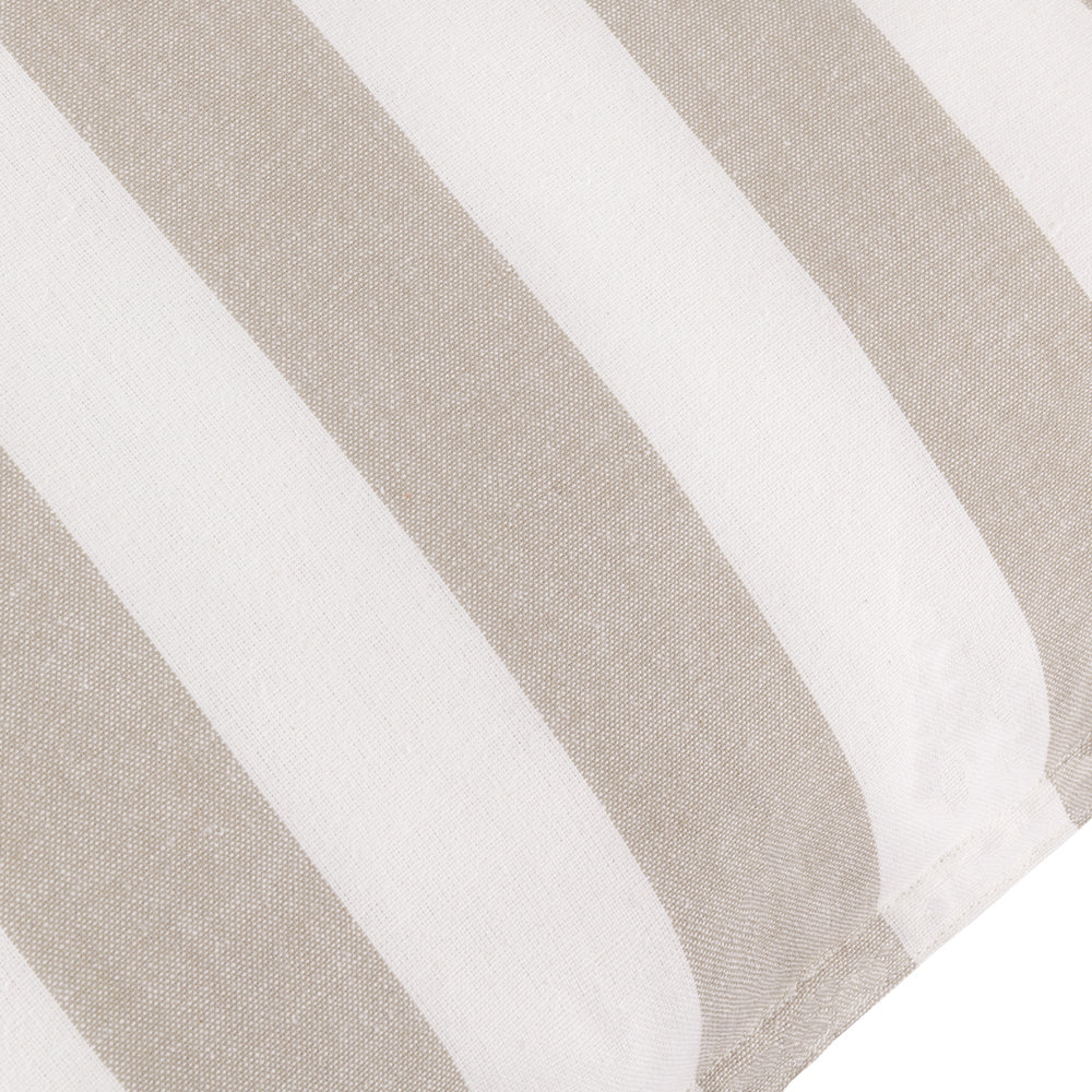 Striped Beige Cushions - Hayle 100% Cotton Outdoor Polyester Filled Cushion Natural Yard