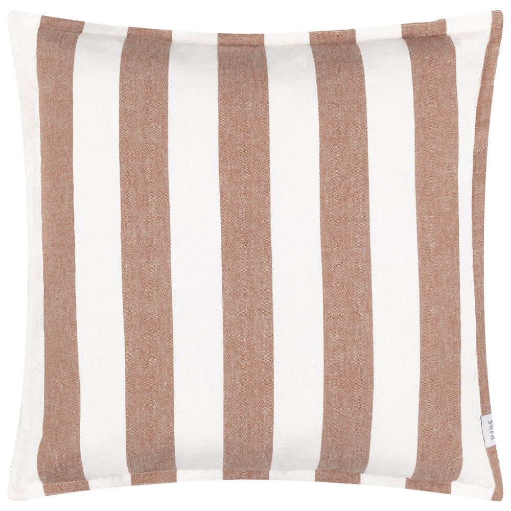 Striped Brown Cushions - Hayle Cotton Outdoor Polyester Filled Cushion Pecan Yard