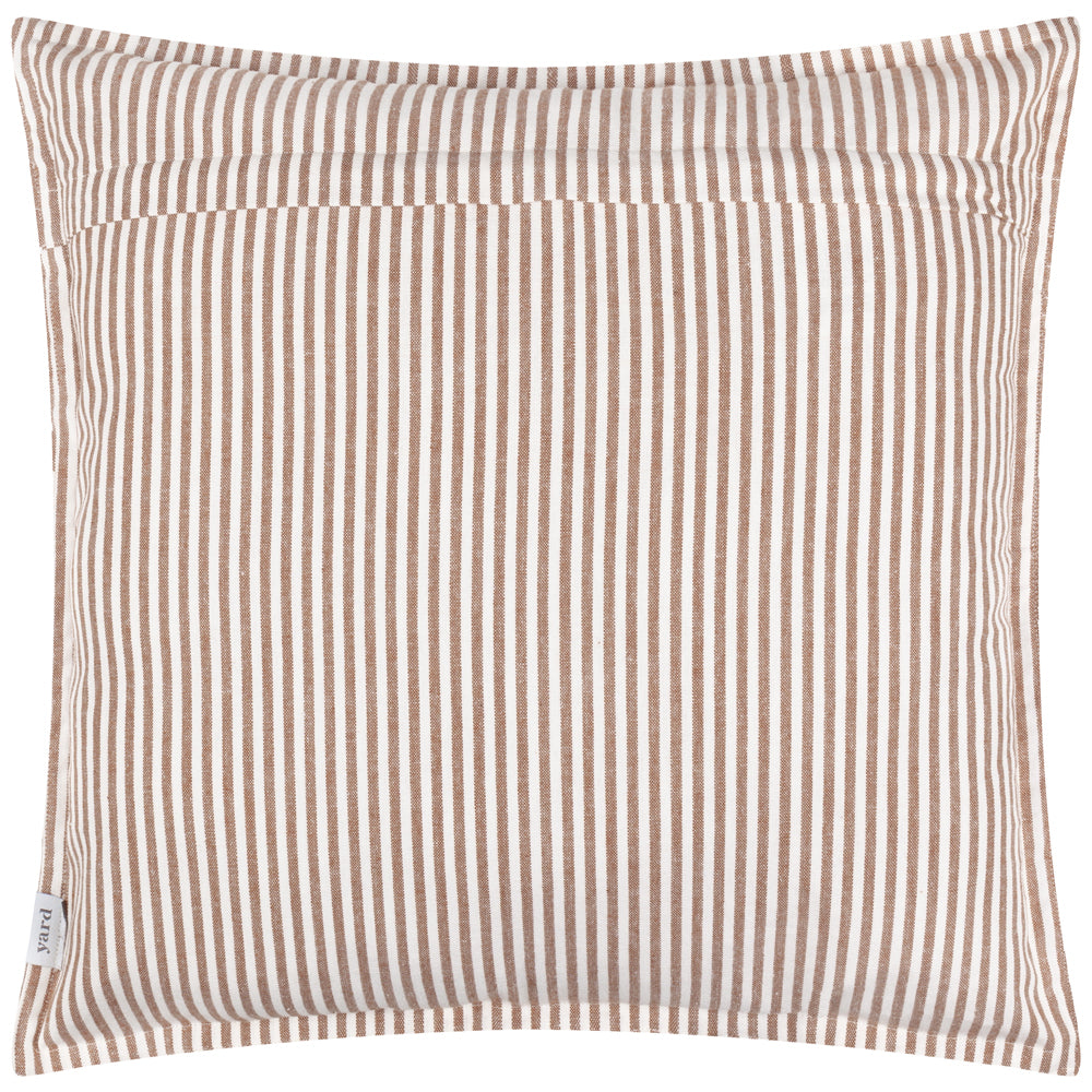 Striped Brown Cushions - Hayle Cotton Outdoor Polyester Filled Cushion Pecan Yard