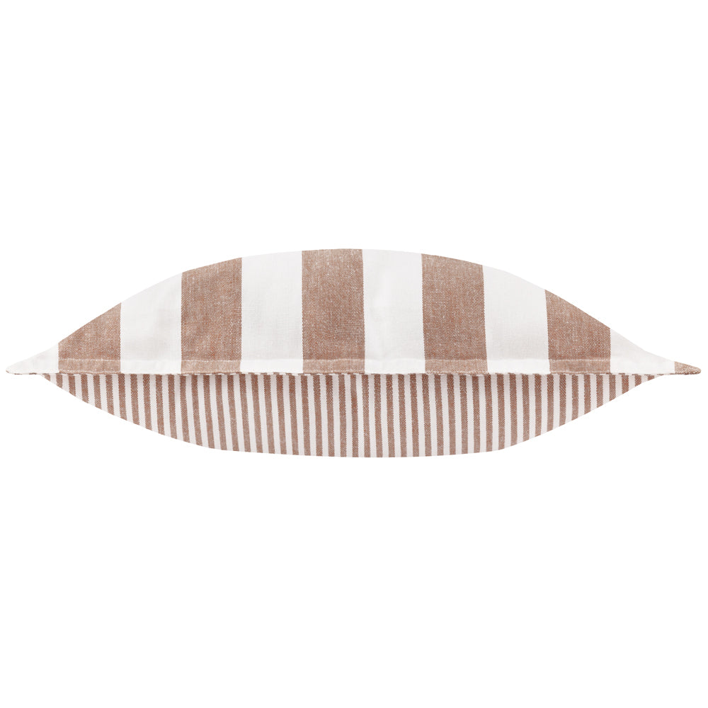 Striped Brown Cushions - Hayle Cotton Outdoor Polyester Filled Cushion Pecan Yard