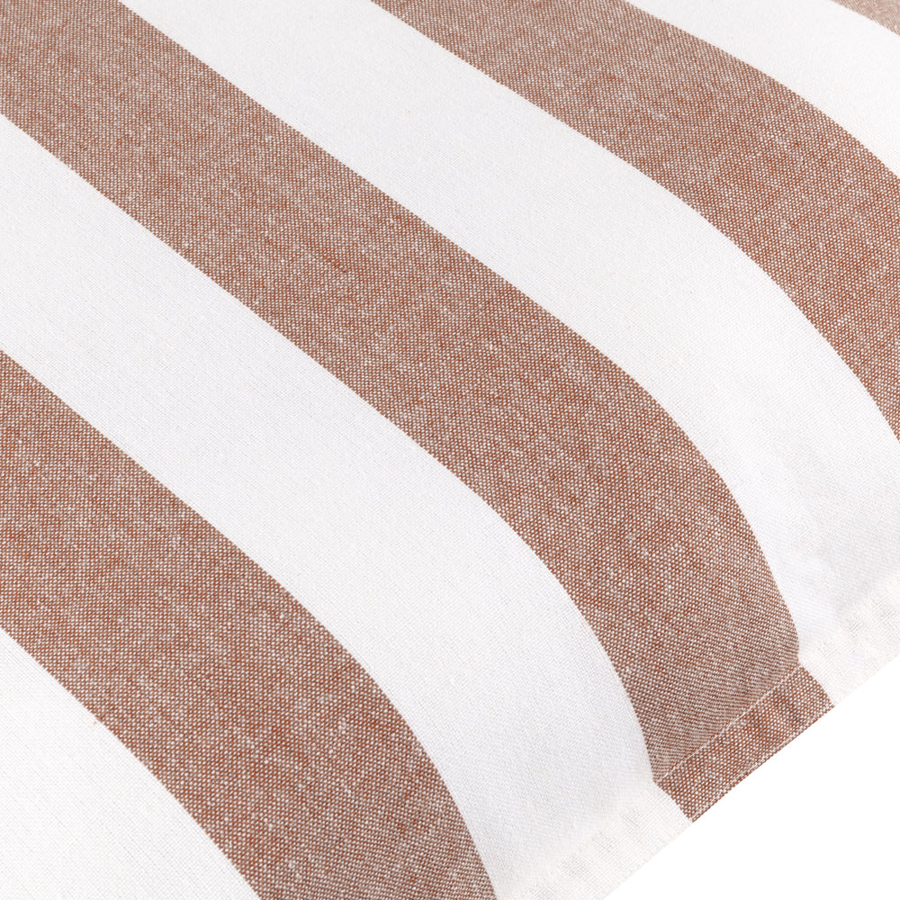 Striped Brown Cushions - Hayle Cotton Outdoor Polyester Filled Cushion Pecan Yard
