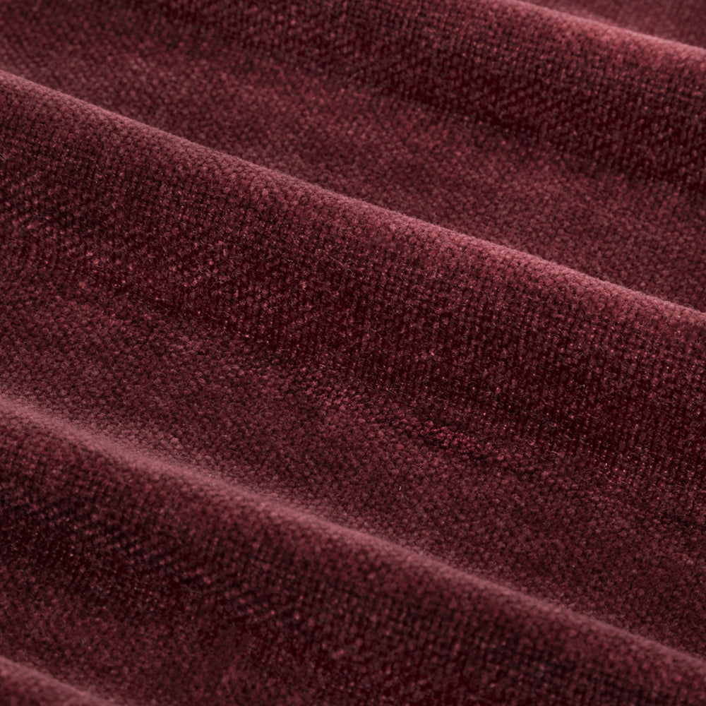 Plain Red Curtains - Heavy Chenille Velvet Room Darkening Pencil Pleat Curtains Beetroot Yard