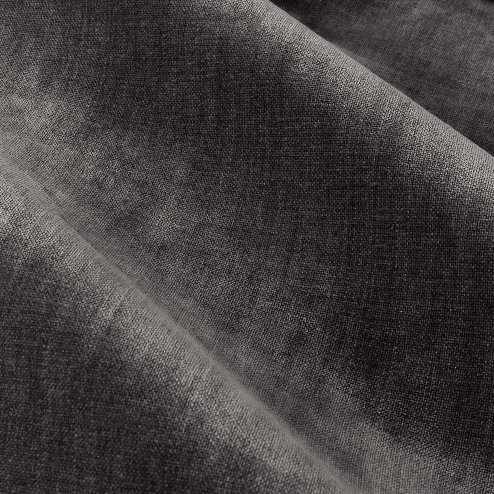 Plain Grey Curtains - Heavy Chenille Velvet Room Darkening Pencil Pleat Curtains Charcoal Yard