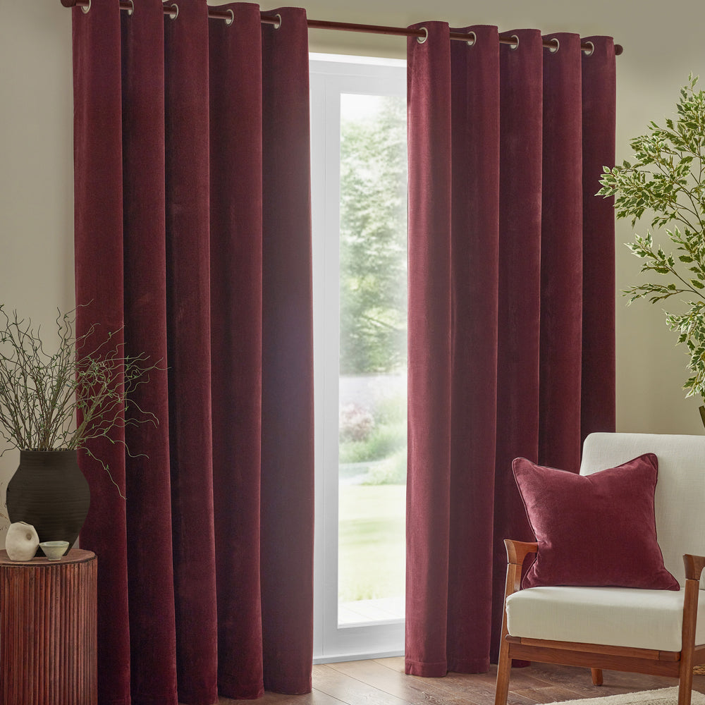 Heavy Chenille Piped Cushion Beetroot