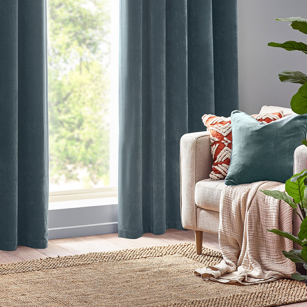 Plain Blue Cushions - Heavy Chenille Cushion Cover Marine Yard