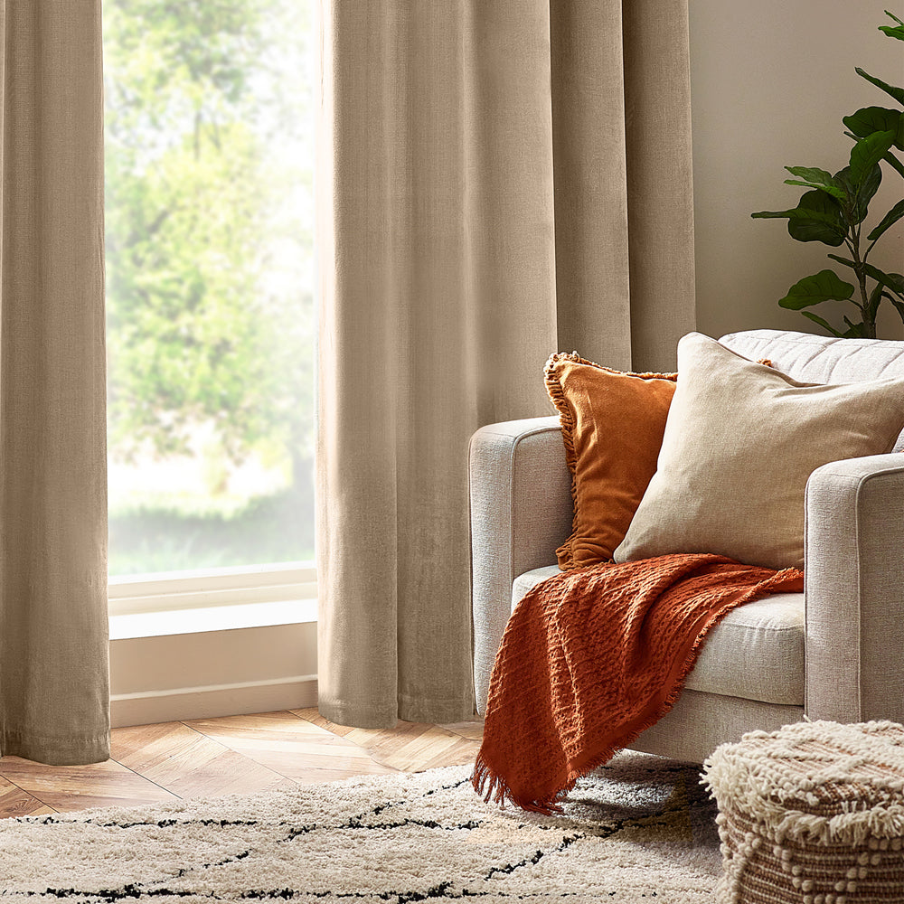 Plain Cream Cushions - Heavy Chenille Cushion Cover Natural Yard