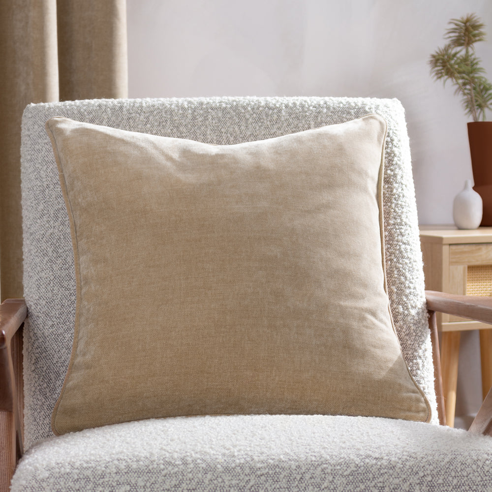Plain Cream Cushions - Heavy Chenille Cushion Cover Natural Yard